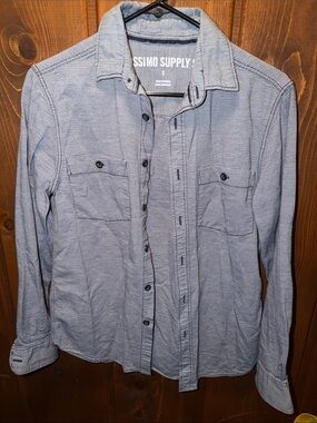 Mossimo Supply Co. Gray Button-Up Shirt